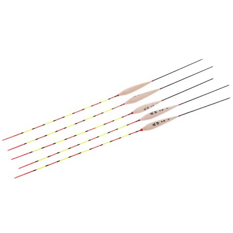 Yooghuge Lot de 5 flotteurs de pêche lumineux pour la nuit - Accessoires en bois avec plomb - Flotteurs lestés