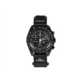 Swatch Montre bracelet Moonswatch Omega x Mission to the Moonphase Snoopy noir