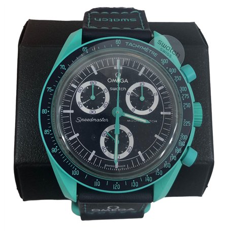 Swatch Montre-bracelet Moonswatch Omega x Mission to Earth Polar Lights en Biocéramique