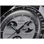 Swatch Montre bracelet Moonswatch Omega x Mission to Earthphase en biocéramique, gris, bracelet