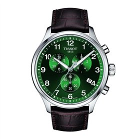 Tissot Men's Watch Chrono XL Chronograph Green Steel T116.617.16.092.00 Leather Strap