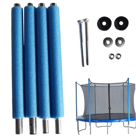 4 pièces de remplacement de poteaux de trampoline poteaux de filet de trampoline de 77 pouces avec mousse poteaux de boîtier en