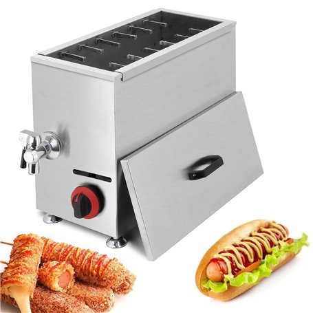 Friteuse à Chien de maïs 21L Machine à fabriquer des bâtonnets de Hot-Dog au Fromage Commercial Machine à Frire des bâtonnets de
