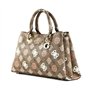 GUESS Eliette Logo Girlfriend Satchel Latte Logo Multi