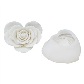 ZwaitL Moule en silicone en forme de rose pour bougie parfumée