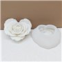 ZwaitL Moule en silicone en forme de rose pour bougie parfumée
