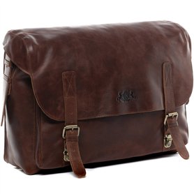 SID & VAIN Serviette Ordinateur Eton | Compartiment 15" Laptop Cuir véritable | Cartable Porte-Document attaché-Case XL Grand Ho