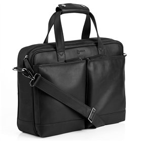 BACCINI Sac bandoulière Ordinateur Marco | Compartiment 15" Laptop Cuir véritable | Sacoche Porte-Document en bandoulière Grand