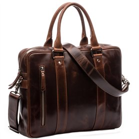 SID & VAIN Sac bandoulière Ordinateur 15.4 Pouces Stoked Cuir véritable |Sacoche Porte-Document en bandoulière Grand Homme Marro