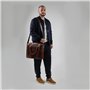 SID & VAIN Sac bandoulière Ordinateur 15.4 Pouces Stoked Cuir véritable |Sacoche Porte-Document en bandoulière Grand Homme Marro