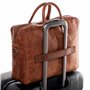 SID & VAIN Sac bandoulière Ordinateur 15 Pouces Cedar Cuir véritable |Sacoche Porte-Document en bandoulière Marron |Sac Messager