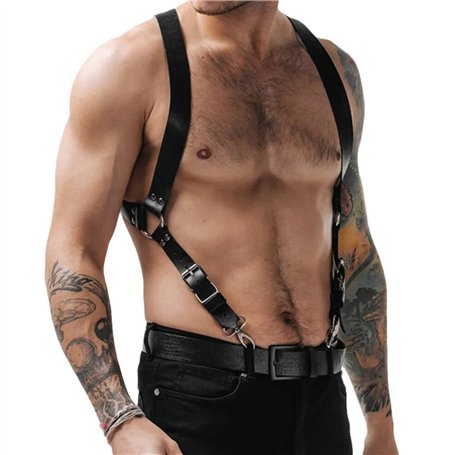 MinnowXY Bretelles réglables en cuir PU pour homme avec clips métalliques solides