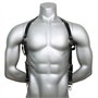MinnowXY Bretelles réglables en cuir PU pour homme avec clips métalliques solides, noir, comme montré