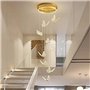 LaPhaL 9 têtes moderne escalier lustre LED escalier suspension plafonnier acrylique forme papillon Duplex