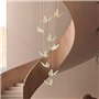 LaPhaL 9 têtes moderne escalier lustre LED escalier suspension plafonnier acrylique forme papillon Duplex, Intérieur