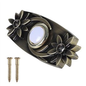 Morain Bouton de sonnette lumineux à LED en laiton dur - Bouton poussoir - Sonnette murale