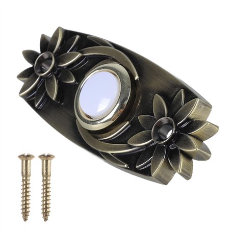 Morain Bouton de sonnette lumineux à LED en laiton dur - Bouton poussoir - Sonnette murale
