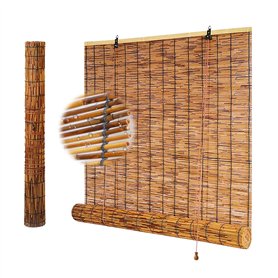 Store Enrouleur Bambou Exterieur Terrasse Store Roseau Naturel Imperméables Intimité 70% D'occultation 50 55 60 70 80 90 100 110