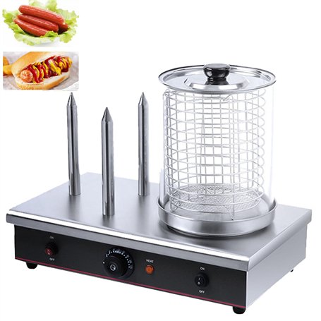 Cashwise Machine à Hot-Dogs et Machine à réchauffer Les brioches Cuiseur à Vapeur électrique pour Hot-Dogs en Acier Inoxydable a