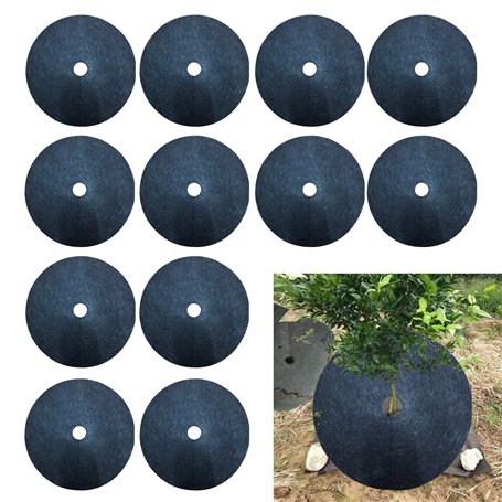 ASSR Lot de 12 tapis de protection contre les mauvaises herbes - 42 cm