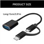 Ksikdeg Câble adaptateur USB C vers USB 3.0 rapide pour transfert de données USB C mâle vers USB A femelle OTG convertisseurs po