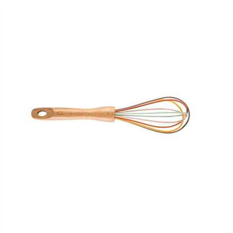 Ksikdeg Fouet manuel en silicone avec manche en bois - Batteur à œufs pratique pour la cuisine et la pâtisserie