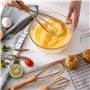 Ksikdeg Fouet manuel en silicone avec manche en bois - Batteur à œufs pratique pour la cuisine et la pâtisserie