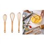 Ksikdeg Fouet manuel en silicone avec manche en bois - Batteur à œufs pratique pour la cuisine et la pâtisserie