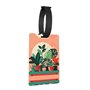 Étiquettes à bagages d'intérieur avec impression de plantes vertes en pot - Identifiants d'identification avec couverture de con
