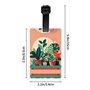 Étiquettes à bagages d'intérieur avec impression de plantes vertes en pot - Identifiants d'identification avec couverture de con