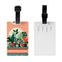Étiquettes à bagages d'intérieur avec impression de plantes vertes en pot - Identifiants d'identification avec couverture de con