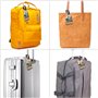 Étiquettes à bagages d'intérieur avec impression de plantes vertes en pot - Identifiants d'identification avec couverture de con