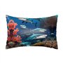 Taie d'oreiller en satin imprimé requin sous-marin corail 50