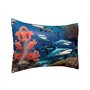 Taie d'oreiller en satin imprimé requin sous-marin corail 50,8 x 76,2 cm - Douce et respirante - Décoration d'intérieur parfaite