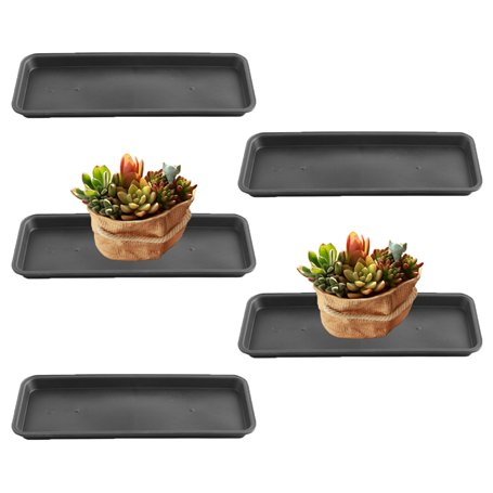 CAKEEYUM 5 PCS Plateaux de Plantes pour Pots Soucoupe de Plante rectangulaire en Plastique Plateaux d'égouttement Plantes étanch