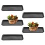 CAKEEYUM 5 PCS Plateaux de Plantes pour Pots Soucoupe de Plante rectangulaire en Plastique Plateaux d'égouttement Plantes étanch