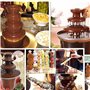 Fontaines à chocolat, Machine à Fondre le Chocolat Électrique Pot à Fondue au Chocolat en Acier Inoxydable, 6 Niveaux Grande Cap