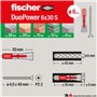 Fischer PowerBox 564282 Lot de 180 chevilles DuoPower avec vis et crochets pour mur plein, perforé et cloison sèche, 360 pièces 