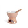 Home 8651100 Service à fondue Chocolat, Stoneware, Beige/blanc 4 pièces