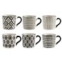 H&h set 6 tazze t vhera in stoneware cc 220