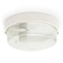 Velamp BIGBOB-B Applique/plafonnier Rond 22cm. en Plastique + Verre. Culot 1x E27 Max 60W. LED Compatible. IP44: pour intérieur