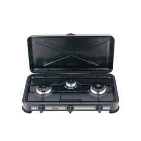 ARDES - AR1FG03 Cuisinière à gaz d'extérieur GPL Portable pour le camping 3 brûleurs avec couvercle en acier peint en noir - Cla