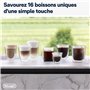 De'Longhi Rivelia EXAM440.55.W, Machine À Café Grain Automatique, Grains Fraîchement Moulus, Bac à Grains Interchangeable, Caraf