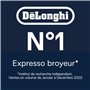 De'Longhi Rivelia EXAM440.55.W, Machine À Café Grain Automatique, Grains Fraîchement Moulus, Bac à Grains Interchangeable, Caraf