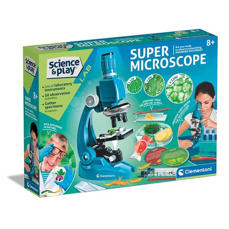 Clementoni - Kit de Super Microscope : kit d'expériences scientifiques pour Enfants