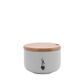 Bialetti Y0TZ102 Sucrier avec Couvercle Bamboo Porcelaine