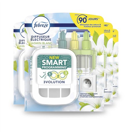 Febreze 3Volution 4 Kits Et 4 Recharges Diffuseur Parfum Maison Électrique