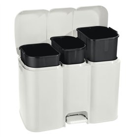 Tontarelli Poubelle différenciée Patty Blanche 13 + 8 + 12 litres