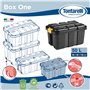 Tontarelli Boîte de rangement à roulettes 50 l avec couvercle empilable