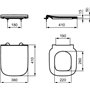 couvercle de toilette avec charnières en acier